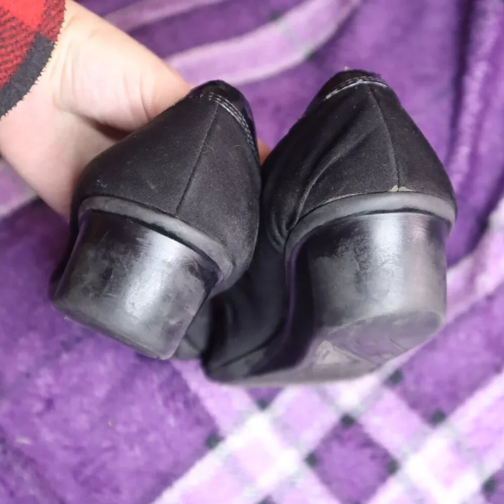 ROSE LOW WEDGES 7.5 Anne Klein Sport Office Work Black Dressy Party Bridesmaid